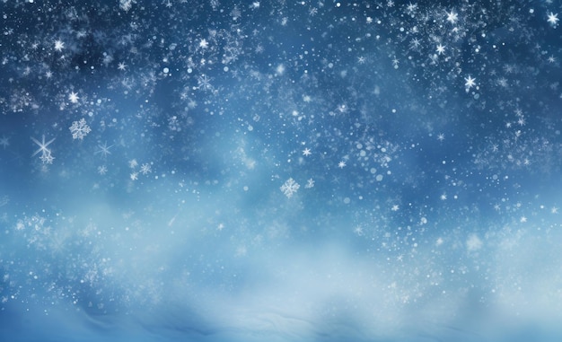 Blue winter snow background Illustration AI GenerativexA