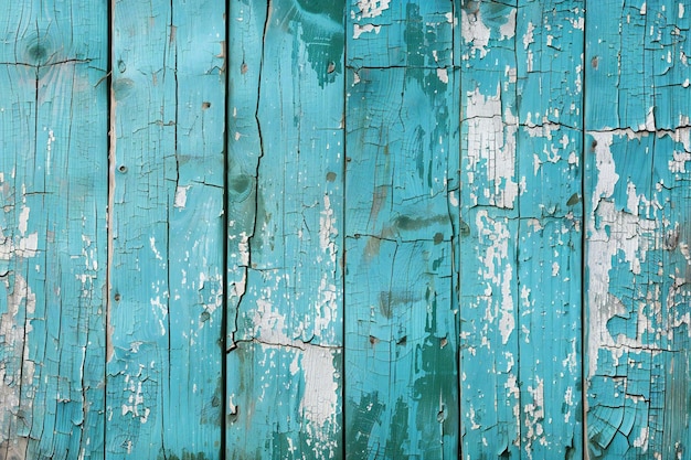 Photo a blue wooden wall with a white and blue paint chipping off