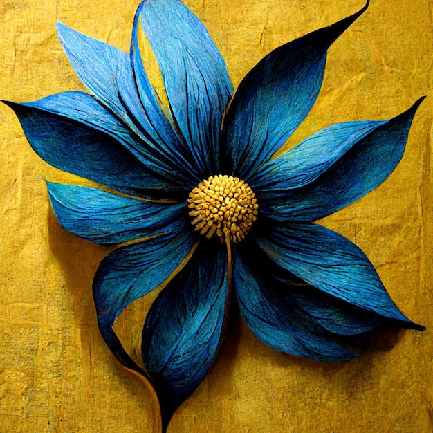 Blue and yellow abstract flower Illustration