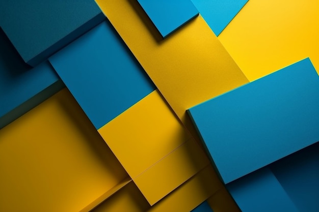 A blue and yellow background with a square pattern.