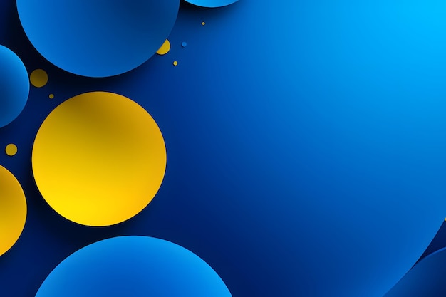 blue and yellow background with yellow and blue dots circle