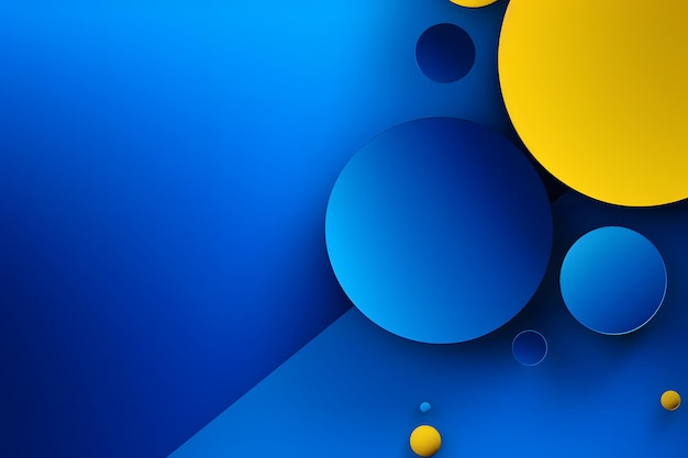 blue and yellow background with yellow and blue dots circle