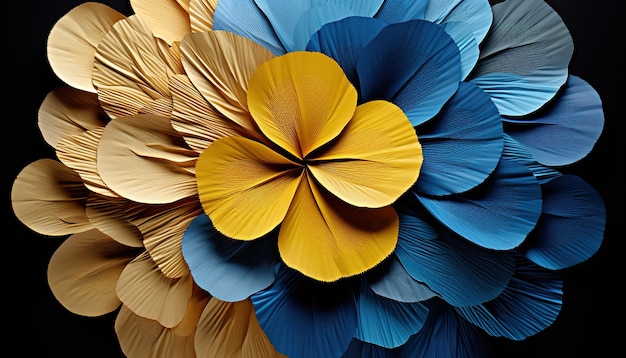 Blue and yellow flowers floral background