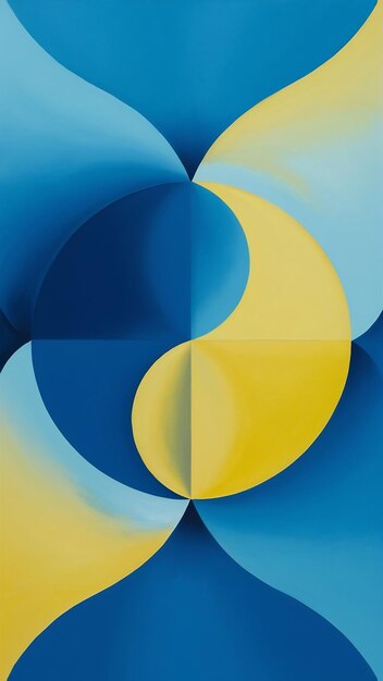 Blue and yellow minimalist painting