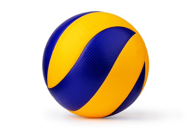 blue and yellow volleyball isolate on a white background