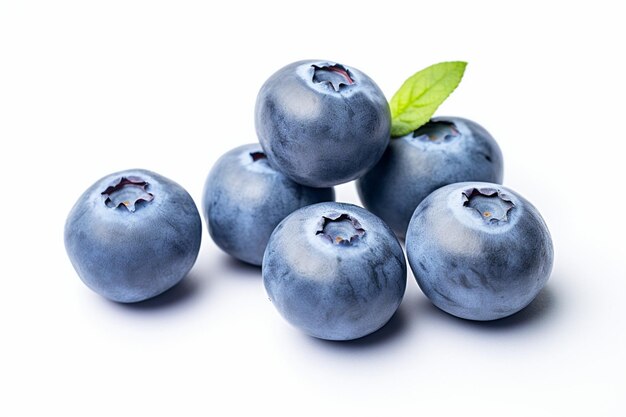 Blueberries isolated on white background macro