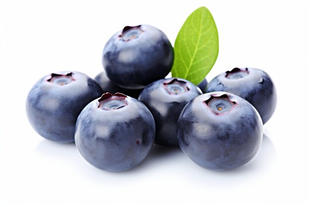 Blueberries isolated on white background macro