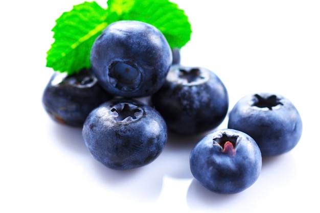 Blueberries isolated on white background