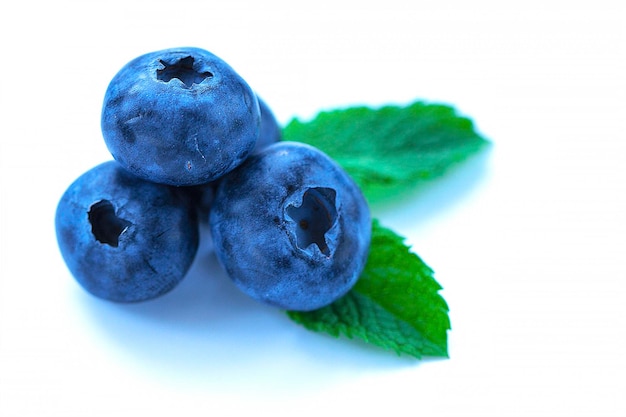 Blueberries isolated on white background