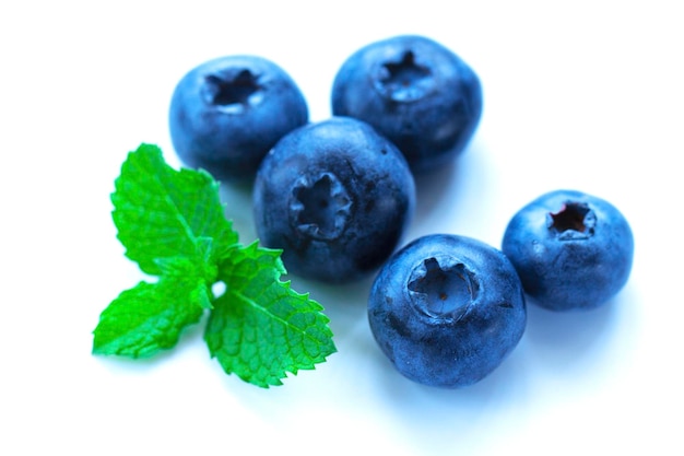 Blueberries isolated on white background