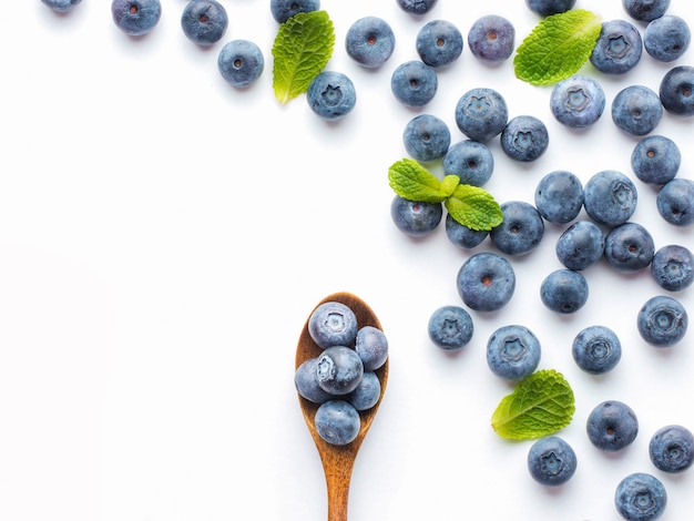 Blueberries isolated on white