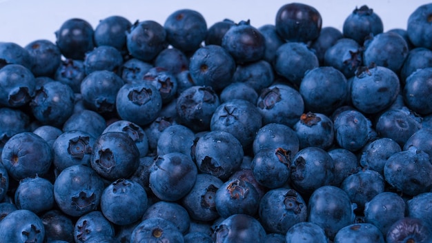 Blueberries in a plastic container isolated on white background