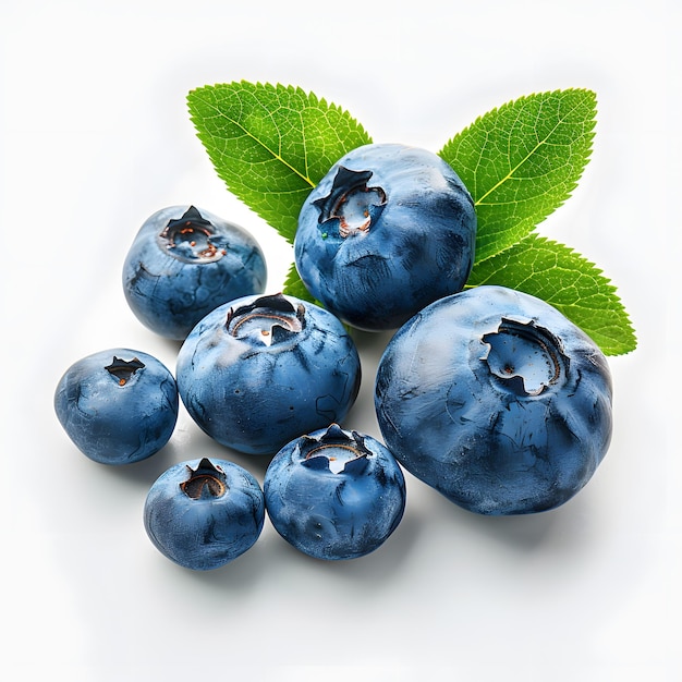 blueberries with leaf isolated on white background c 1719182983 2