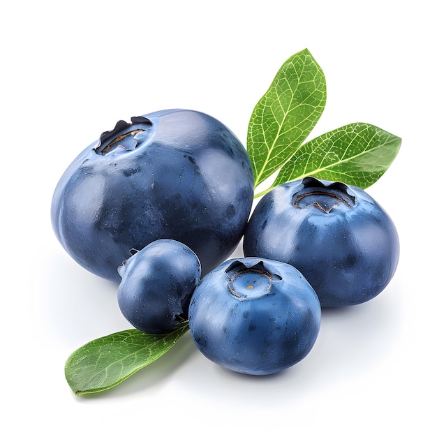 blueberries with leaf isolated on white background c 1719182983 3