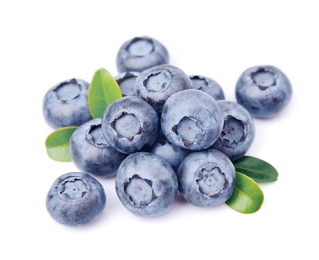 Blueberries with leaves