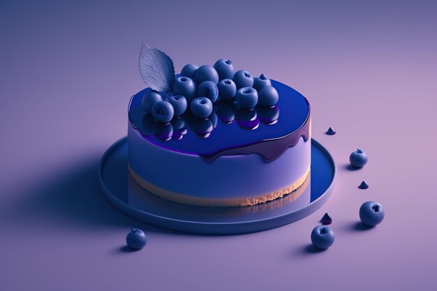 A blueberry cake with blueberries on top