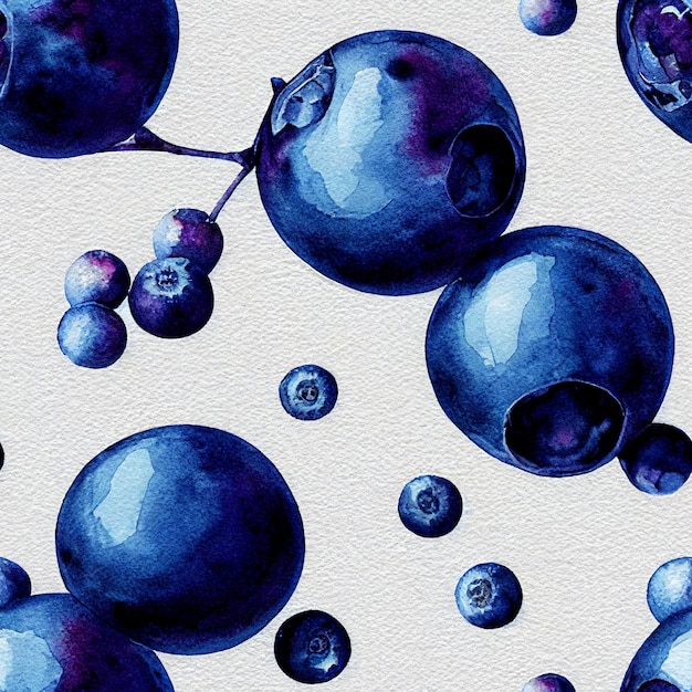 Blueberry fruit seamless background. Return repeat pattern. Vintage motif