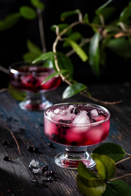 Blueberry lemonade with ice