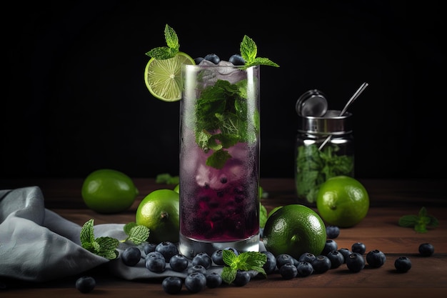 Blueberry Mojito A fruity version of a mojito