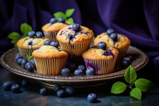 Blueberry muffin food Generate Ai