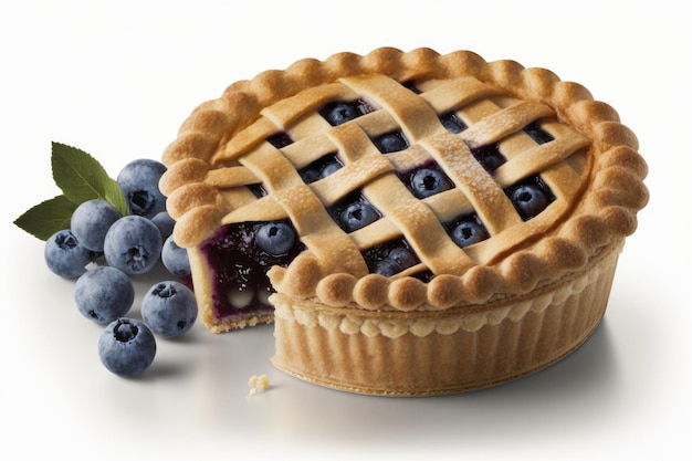 Blueberry Pie Illustration AI Generative