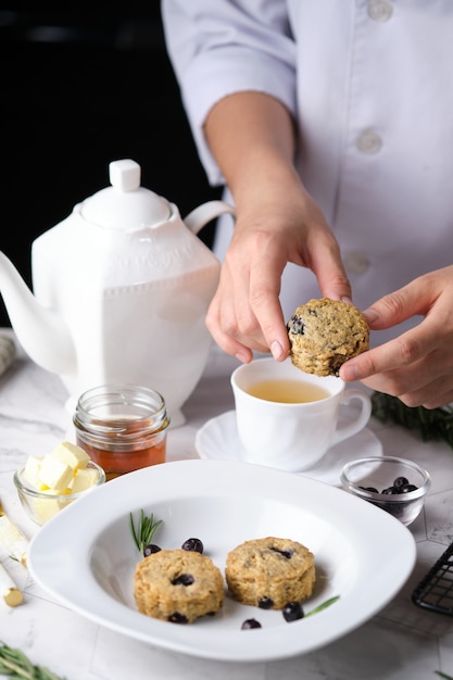 Blueberry scones, a Traditional British baked good for tea time