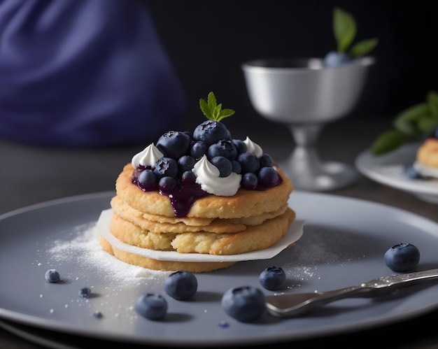 Blueberry Shortcake Photography Generative AI