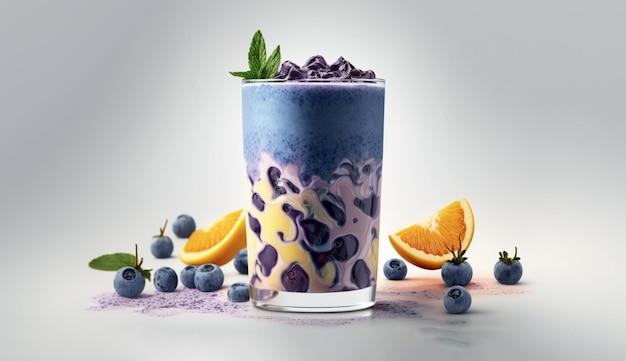 Blueberry Smoothie product shot with Generative AI