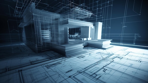 Blueprint plan of a house being built featuring precise measurements and specifications