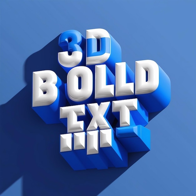 Photo blues 3d bold text effect