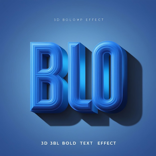 Photo blues 3d bold text effect