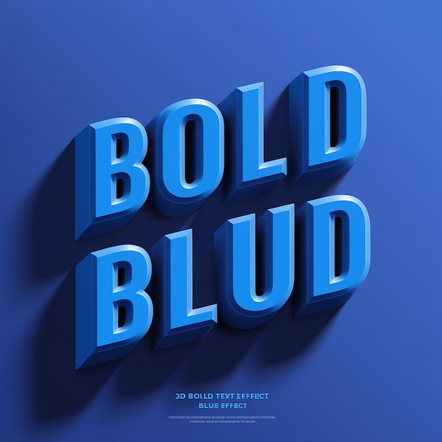 Photo blues 3d bold text effect