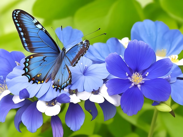 Blues Butterfly on Flowers