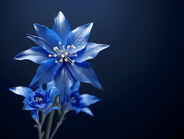 Bluestar flower in studio background single bluestar flower Beautiful flower ai generated image