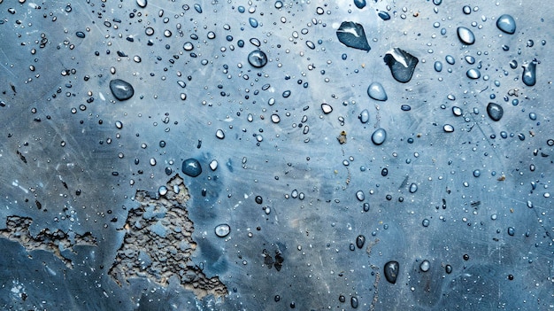 Bluetextured surface water drops background