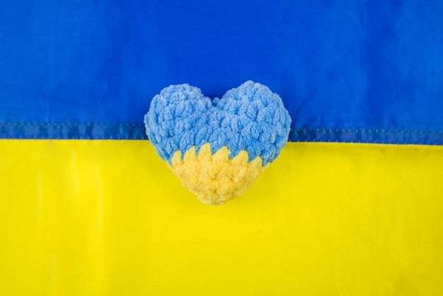 Blueyellow heart on the flag of Ukraine Symbol of peace and love The concept of unity and care