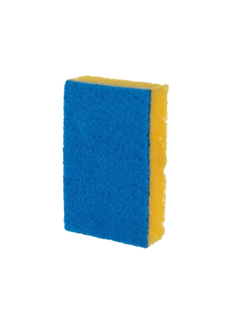 Blueyellow parolon sponge isolated on a white background