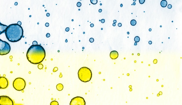 Blueyellow texture Abstraction from stains Smoke and bubbles Trendy background