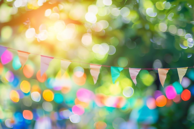 Blur Background Of Garden Festival Day In Summer