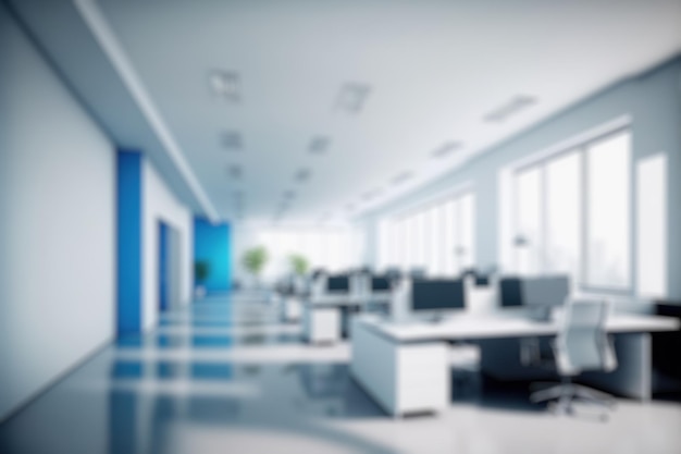 Blur background of modern office interior design Contemporary workspace for creative business