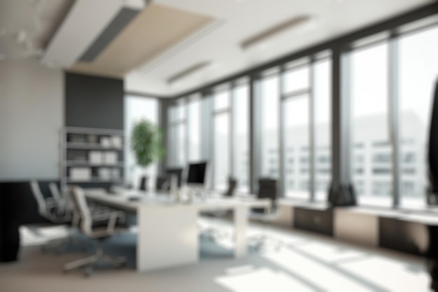 Blur background of modern office interior design Contemporary workspace for creative business