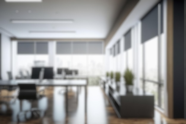 Blur background of modern office interior design Contemporary workspace for creative business