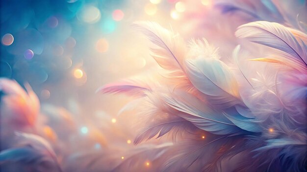 Photo blur bird chicken feather texture background fantasy abstract soft color art design