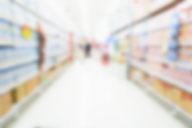 Photo blur and defocused supermarket for background