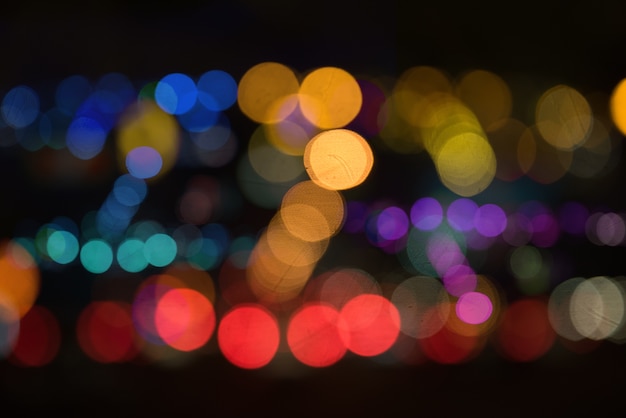 Blur image of city at night.blurred urban abstract traffic background