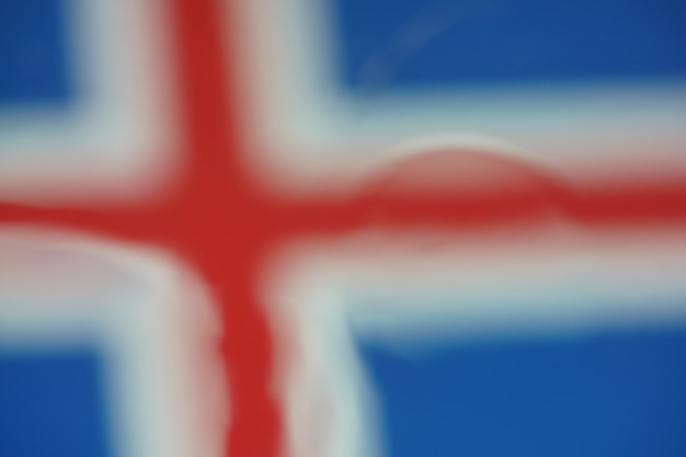 Blur water drop of Iceland flag for design background