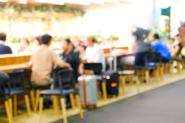 Blurred background at the airport Customer at restaurant blur background with bokeh