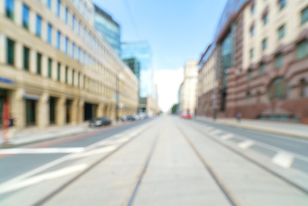 Blurred background of a city street Blurred photo of a modern city