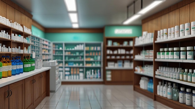 Photo blurred background of a pharmacy