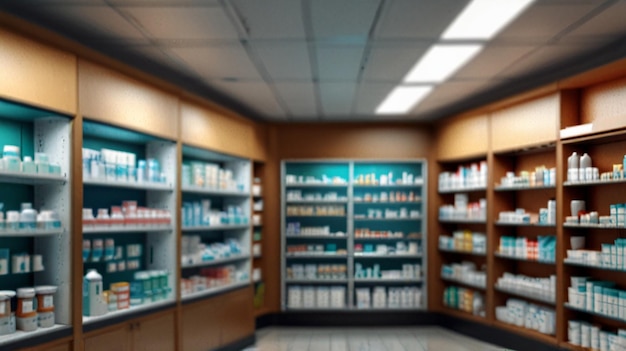 Photo blurred background of a pharmacy